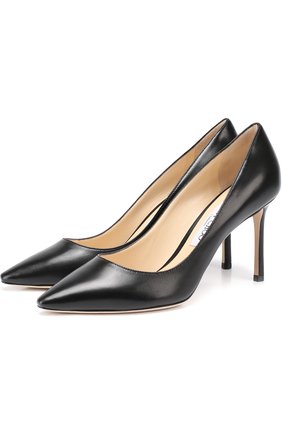 Женская кожаные туфли romy 85 JIMMY CHOO черного цвета по цене 42800 руб., арт. R0MY 85/KID | Фото 1 Женская кожаные туфли romy 85 JIMMY CHOO черного цвета, арт. R0MY 85/KID | Фото 1