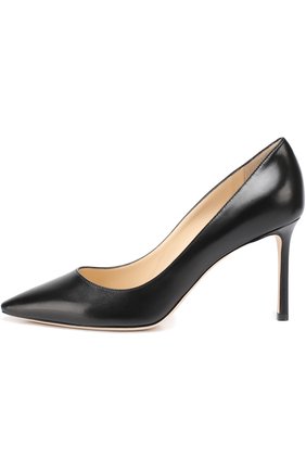 Женская кожаные туфли romy 85 JIMMY CHOO черного цвета по цене 42800 руб., арт. R0MY 85/KID | Фото 2 Женская кожаные туфли romy 85 JIMMY CHOO черного цвета, арт. R0MY 85/KID | Фото 2
