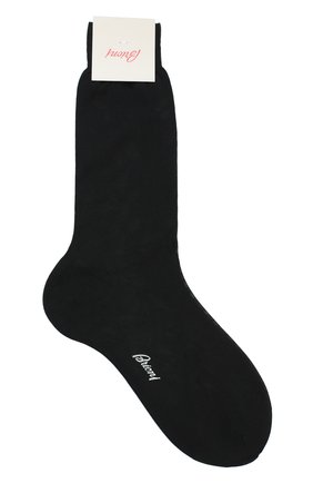 Мужские хлопковые носки BRIONI черного цвета, арт. 0VMC/P3Z19 | Фото 1 (Материал внешний: Хлопок; Кросс-КТ: бельё)