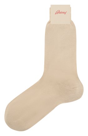 Мужские хлопковые носки BRIONI светло-бежевого цвета, арт. 0VMC/P3Z19 | Фото 1 (Материал внешний: Хлопок; Кросс-КТ: бельё; Региональные ограничения белый список (Axapta Mercury): RU)