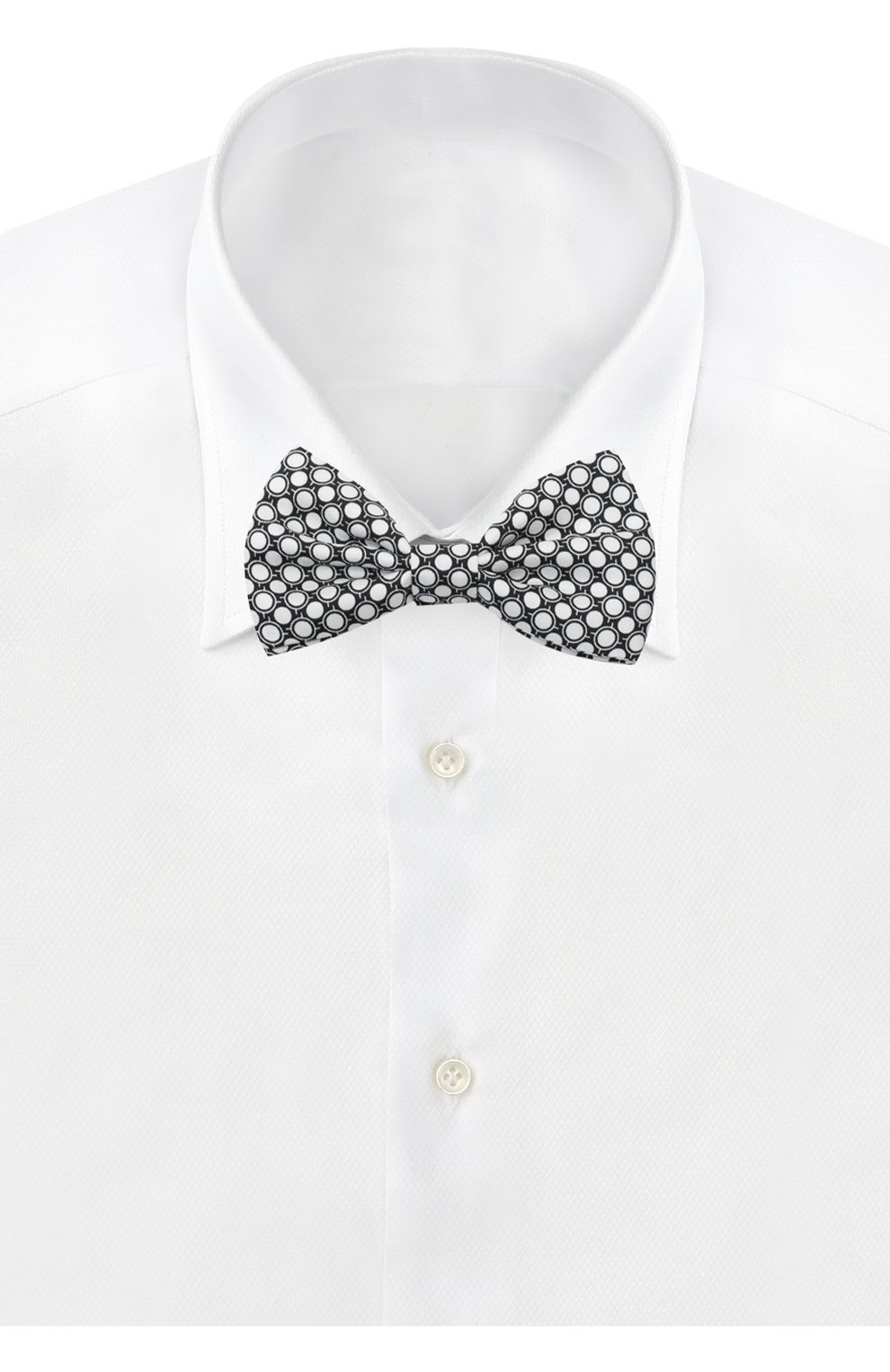 Шелковый галстук-бабочка Dolce & Gabbana, черно-белого цвета, арт. 0135/GR053E/G0STF в ЦУМ | Фото №2 Шелковый галстук-бабочка Dolce & Gabbana черно-белого цвета | Фото №2