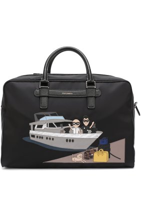 Мужская черная текстильная дорожная сумка с аппликацией dg family Dolce & Gabbana, арт. 0115/BM1417/AE845 купить в ЦУМ | Фото №1 Текстильная дорожная сумка с аппликацией DG Family Dolce & Gabbana черная | Фото №1