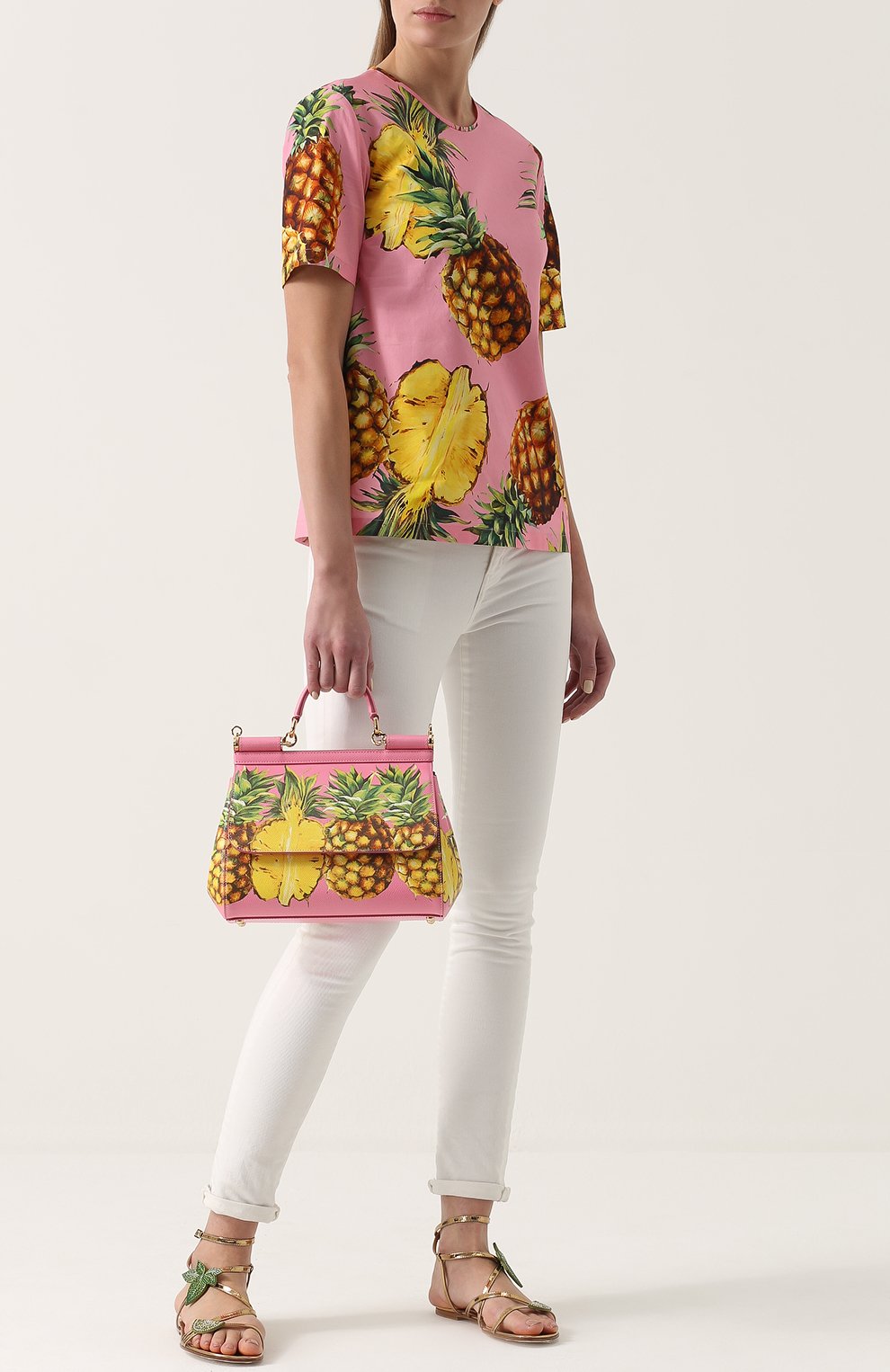 Женская сумка sicily medium с принтом DOLCE & GABBANA розовая цвета, арт. 0116/BB6002/AC993 купить в ЦУМ | Фото №2 Сумка Sicily medium с принтом Dolce & Gabbana розовая цвета | Фото №2