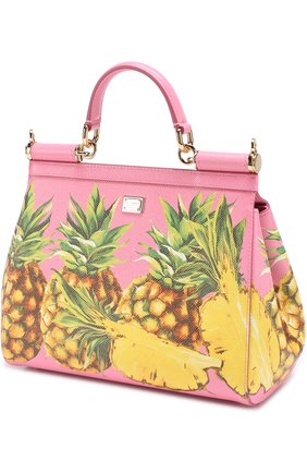 Женская сумка sicily medium с принтом DOLCE & GABBANA розовая цвета, арт. 0116/BB6002/AC993 купить в ЦУМ | Фото №3 Сумка Sicily medium с принтом Dolce & Gabbana розовая цвета | Фото №3