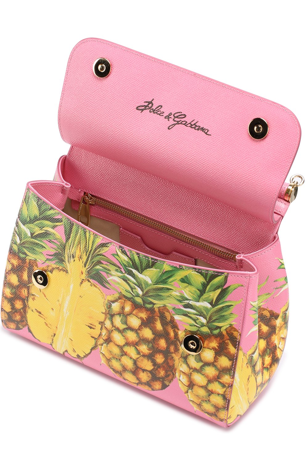 Женская сумка sicily medium с принтом DOLCE & GABBANA розовая цвета, арт. 0116/BB6002/AC993 купить в ЦУМ | Фото №4 Сумка Sicily medium с принтом Dolce & Gabbana розовая цвета | Фото №4