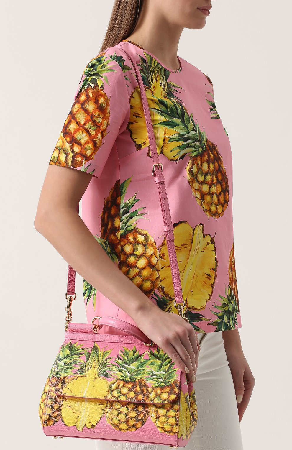 Женская сумка sicily medium с принтом DOLCE & GABBANA розовая цвета, арт. 0116/BB6002/AC993 купить в ЦУМ | Фото №5 Сумка Sicily medium с принтом Dolce & Gabbana розовая цвета | Фото №5