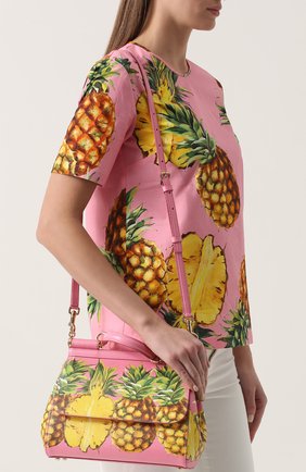 Женская сумка sicily medium с принтом DOLCE & GABBANA розовая цвета, арт. 0116/BB6002/AC993 купить в ЦУМ | Фото №5 Сумка Sicily medium с принтом Dolce & Gabbana розовая цвета | Фото №5