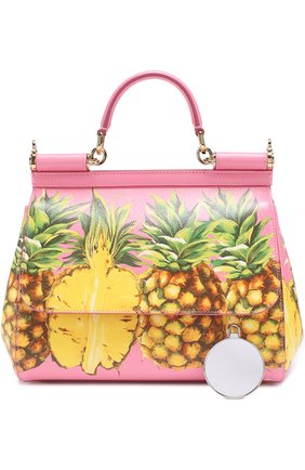 Женская сумка sicily medium с принтом DOLCE & GABBANA розовая цвета, арт. 0116/BB6002/AC993 купить в ЦУМ | Фото №6 Сумка Sicily medium с принтом Dolce & Gabbana розовая цвета | Фото №6