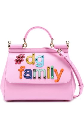 Женская сумка sicily medium new с аппликацией dg family DOLCE & GABBANA розовая цвета, арт. 0116/BB6002/AI200 купить в ЦУМ | Фото №1 Сумка Sicily medium new с аппликацией DG Family Dolce & Gabbana розовая цвета | Фото №1