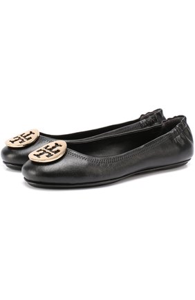 Женские черные кожаные балетки с пряжкой Tory Burch, арт. 32880 купить в ЦУМ | Фото №1 Кожаные балетки с пряжкой Tory Burch черные | Фото №1