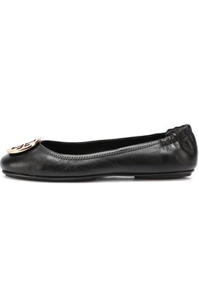 Женские черные кожаные балетки с пряжкой Tory Burch, арт. 32880 купить в ЦУМ | Фото №1 Кожаные балетки с пряжкой Tory Burch черные | Фото №1