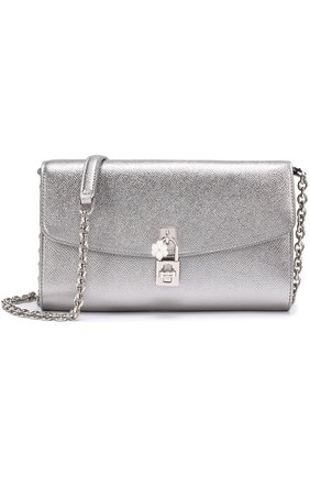 Сумка Dolce Pochette из металлизированной кожи Dolce & Gabbana, серебряного цвета, арт. 0116/BB6231/AP287 в ЦУМ | Фото №1 Сумка Dolce Pochette из металлизированной кожи Dolce & Gabbana серебряного цвета | Фото №1
