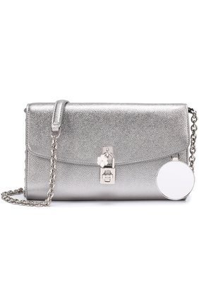 Сумка Dolce Pochette из металлизированной кожи Dolce & Gabbana, серебряного цвета, арт. 0116/BB6231/AP287 в ЦУМ | Фото №5 Сумка Dolce Pochette из металлизированной кожи Dolce & Gabbana серебряного цвета | Фото №5