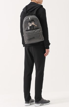 Мужской серый рюкзак vulcano с аппликацией dg family Dolce & Gabbana, арт. 0115/BM1419/AG045 купить в ЦУМ | Фото №2 рюкзак Vulcano с аппликацией DG Family Dolce & Gabbana серый | Фото №2