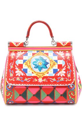 Сумка Sicily medium из кожи с принтом | Фото №1 Сумка Sicily medium из кожи с принтом | Фото №1