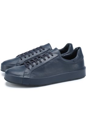 Мужские темно-синие кожаные кеды на шнуровке Jil Sander, арт. JI25550/5152 купить в ЦУМ | Фото №1 Кожаные кеды на шнуровке Jil Sander темно-синие | Фото №1