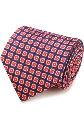 Мужской шелковый галстук с узором KITON красного цвета, арт. KA/C02E18 | Фото 1 (Статус проверки: Проверено; Материал: Текстиль, Шелк; Принт: С принтом)