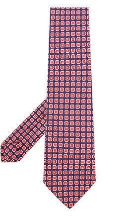 Мужской шелковый галстук с узором KITON красного цвета, арт. KA/C02E18 | Фото 2 (Статус проверки: Проверено; Материал: Текстиль, Шелк; Принт: С принтом)