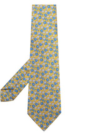 Мужской шелковый галстук с узором KITON желтого цвета, арт. KA/C03E51 | Фото 2 (Материал: Текстиль, Шелк; Статус проверки: Проверено; Принт: С принтом)