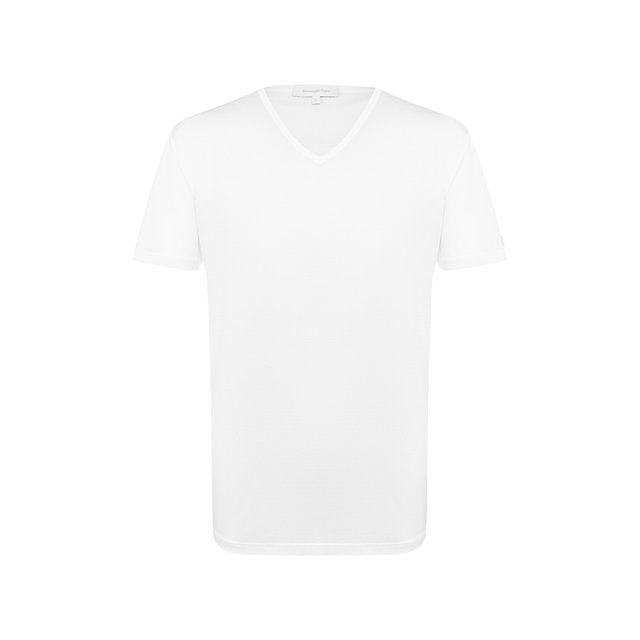 Хлопковая футболка с V-образным вырезом Ermenegildo Zegna 2036701