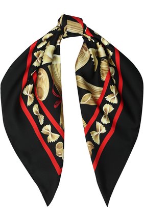 Женский черный шелковый платок с принтом Dolce & Gabbana, арт. 0136/FN092R/GDF45 купить в ЦУМ | Фото №1 Шелковый платок с принтом Dolce & Gabbana черный | Фото №1