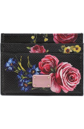 Кожаный футляр для кредитных карт с принтом Dolce & Gabbana, черного цвета, арт. 0116/BI0330/AI228 в ЦУМ | Фото №1 Кожаный футляр для кредитных карт с принтом Dolce & Gabbana черного цвета | Фото №1
