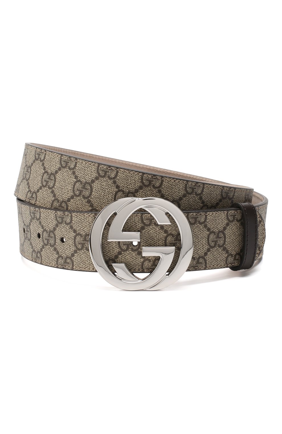 Мужской текстильный ремень GUCCI бежевого цвета, арт. 411924/KGDHN | Фото 1