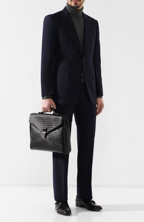 Мужской кожаный портфель BOTTEGA VENETA черного цвета по цене 220000 руб., арт. 113095/V4651 | Фото 2 Мужской кожаный портфель BOTTEGA VENETA черного цвета, арт. 113095/V4651 | Фото 2