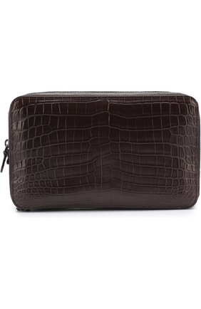 Мужская борсетка из кожи крокодила с двумя отделениями на молнии BOTTEGA VENETA коричневого цвета по цене 547000 руб., арт. 391669/V9023 | Фото 1 Мужская борсетка из кожи крокодила с двумя отделениями на молнии BOTTEGA VENETA коричневого цвета, арт. 391669/V9023 | Фото 1