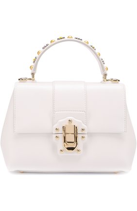 Женская сумка lucia small с декорированной ручкой DOLCE & GABBANA белая цвета, арт. 0116/BB6312/AI286 купить в ЦУМ | Фото №1 Сумка Lucia small с декорированной ручкой Dolce & Gabbana белая цвета | Фото №1