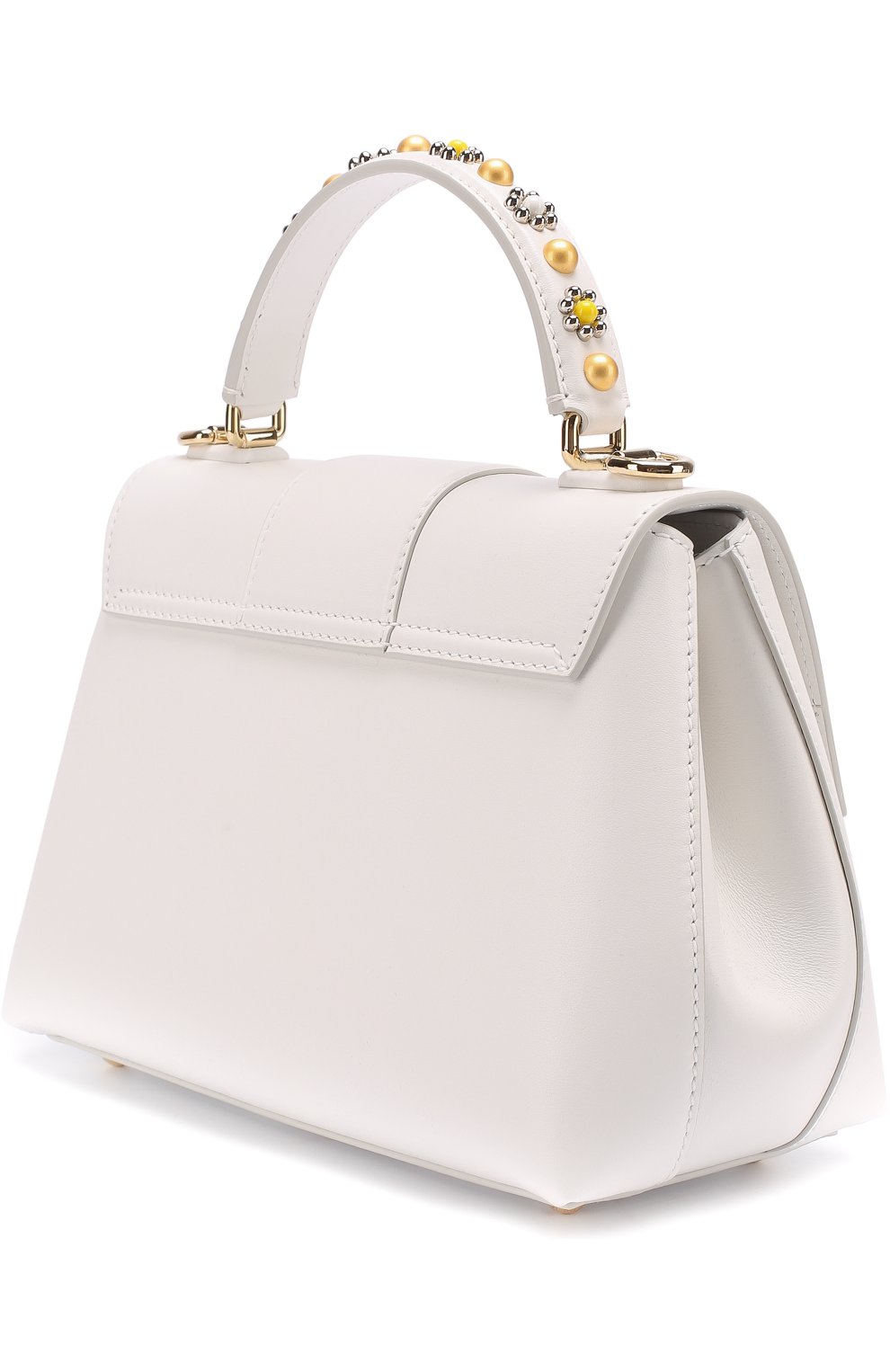 Женская сумка lucia small с декорированной ручкой DOLCE & GABBANA белая цвета, арт. 0116/BB6312/AI286 купить в ЦУМ | Фото №2 Сумка Lucia small с декорированной ручкой Dolce & Gabbana белая цвета | Фото №2