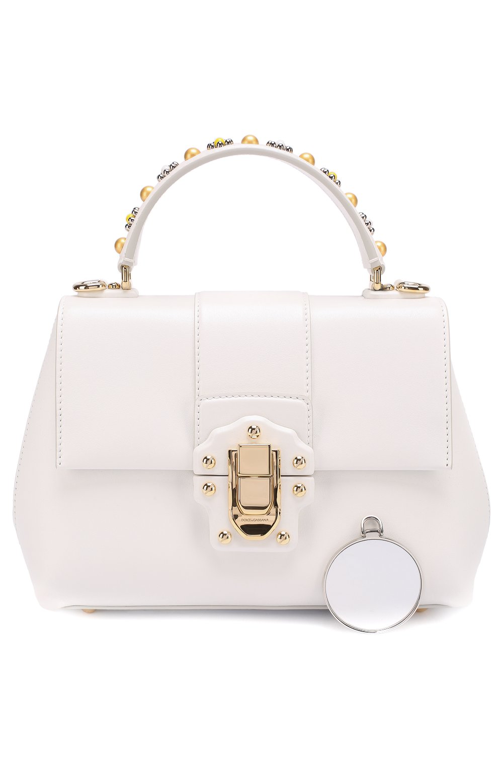 Женская сумка lucia small с декорированной ручкой DOLCE & GABBANA белая цвета, арт. 0116/BB6312/AI286 купить в ЦУМ | Фото №4 Сумка Lucia small с декорированной ручкой Dolce & Gabbana белая цвета | Фото №4