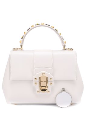 Женская сумка lucia small с декорированной ручкой DOLCE & GABBANA белая цвета, арт. 0116/BB6312/AI286 купить в ЦУМ | Фото №4 Сумка Lucia small с декорированной ручкой Dolce & Gabbana белая цвета | Фото №4