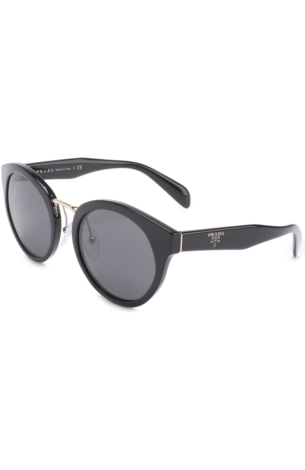 Женские солнцезащитные очки PRADA черного цвета, арт. 05TS-1AB1A1 | Фото 1