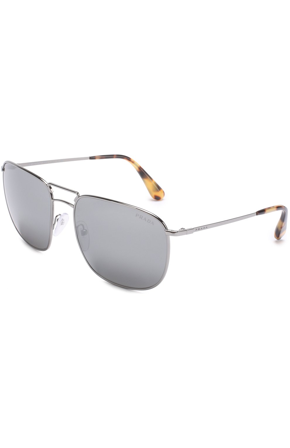 Женские солнцезащитные очки PRADA серебряного цвета, арт. 52TS-5AV7W1 | Фото 1