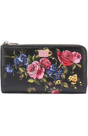 Кожаный кошелек с принтом на молнии Dolce & Gabbana, черного цвета, арт. 0116/BI0922/AI228 в ЦУМ | Фото №1 Кожаный кошелек с принтом на молнии Dolce & Gabbana черного цвета | Фото №1