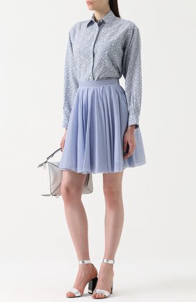 Женская синяя пышная мини-юбка в полоску Mulberry, арт. MYPK350631/YK250310 купить в ЦУМ | Фото №1 Пышная мини-юбка в полоску Mulberry синяя | Фото №1