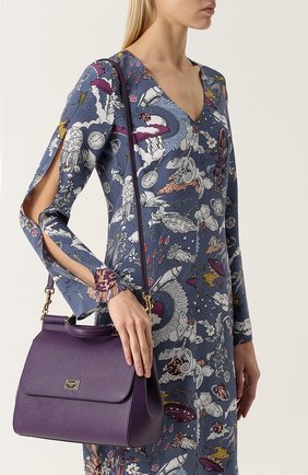 Женская сумка sicily medium new DOLCE & GABBANA сиреневая цвета, арт. 0116/BB6235/A1001 купить в ЦУМ | Фото №5 Сумка Sicily medium new Dolce & Gabbana сиреневая цвета | Фото №5