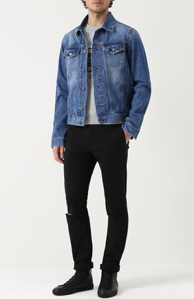 Мужская синяя джинсовая куртка на пуговицах 2 Men Jeans, арт. G0BITRUST1/NL6LC купить в ЦУМ | Фото №1 Джинсовая куртка на пуговицах 2 Men Jeans синяя | Фото №1