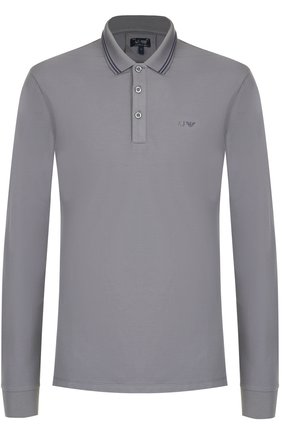 Мужское серое хлопковое поло с длинными рукавами Armani Jeans, арт. 8N6F36/6JPTZ купить в ЦУМ | Фото №1 Хлопковое поло с длинными рукавами Armani Jeans серое | Фото №1