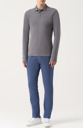 Мужское серое хлопковое поло с длинными рукавами Armani Jeans, арт. 8N6F36/6JPTZ купить в ЦУМ | Фото №1 Хлопковое поло с длинными рукавами Armani Jeans серое | Фото №1