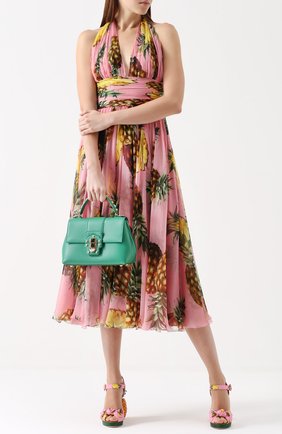 Женская сумка lucia small с декорированной ручкой DOLCE & GABBANA зеленая цвета, арт. 0116/BB6312/AI286 купить в ЦУМ | Фото №2 Сумка Lucia small с декорированной ручкой Dolce & Gabbana зеленая цвета | Фото №2