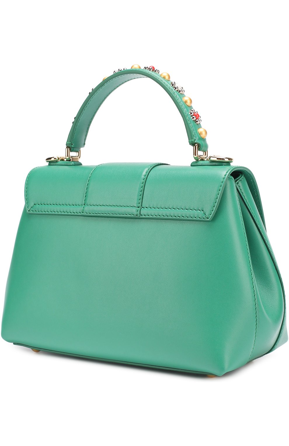 Женская сумка lucia small с декорированной ручкой DOLCE & GABBANA зеленая цвета, арт. 0116/BB6312/AI286 купить в ЦУМ | Фото №3 Сумка Lucia small с декорированной ручкой Dolce & Gabbana зеленая цвета | Фото №3