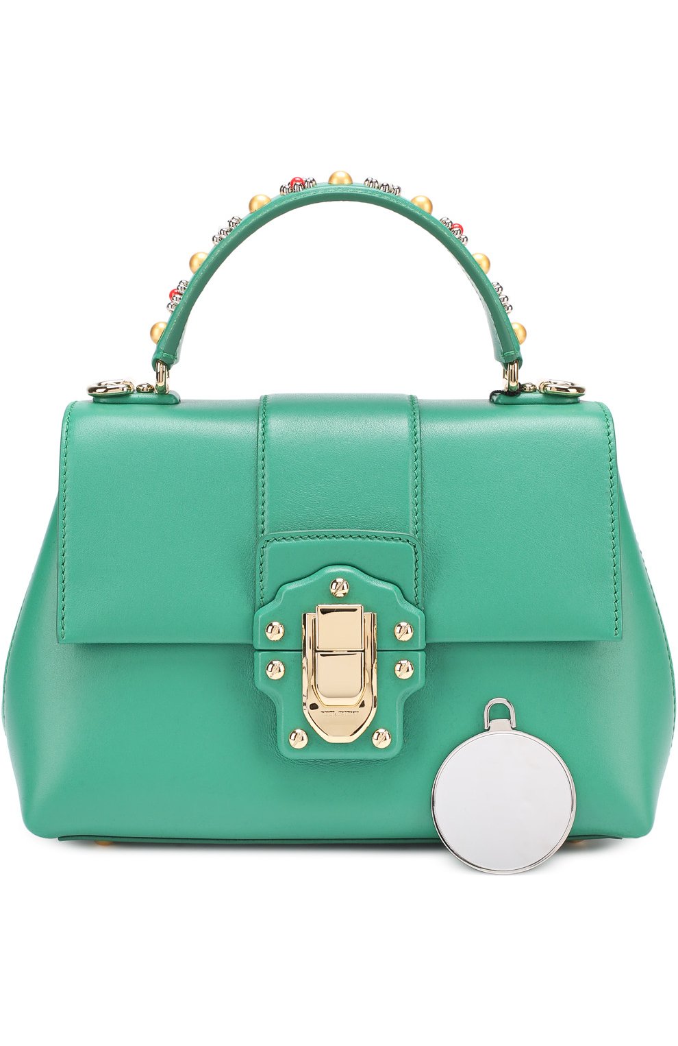 Женская сумка lucia small с декорированной ручкой DOLCE & GABBANA зеленая цвета, арт. 0116/BB6312/AI286 купить в ЦУМ | Фото №6 Сумка Lucia small с декорированной ручкой Dolce & Gabbana зеленая цвета | Фото №6