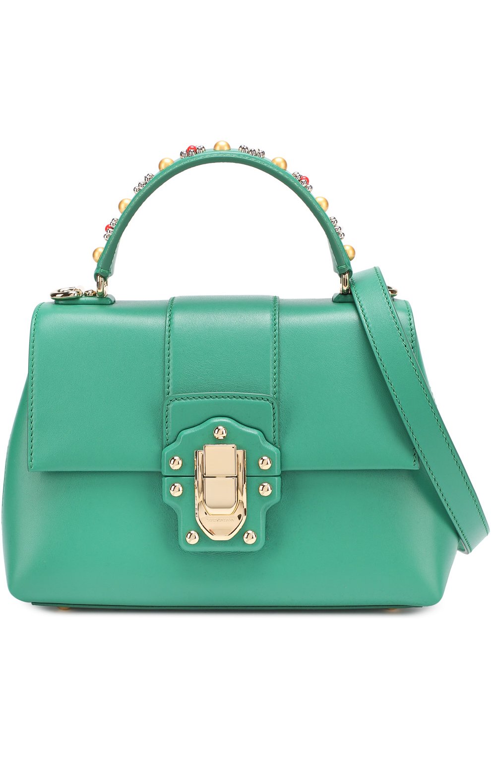 Женская сумка lucia small с декорированной ручкой DOLCE & GABBANA зеленая цвета, арт. 0116/BB6312/AI286 купить в ЦУМ | Фото №7 Сумка Lucia small с декорированной ручкой Dolce & Gabbana зеленая цвета | Фото №7