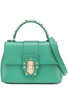 Женская сумка lucia small с декорированной ручкой DOLCE & GABBANA зеленая цвета, арт. 0116/BB6312/AI286 купить в ЦУМ | Фото №7 Сумка Lucia small с декорированной ручкой Dolce & Gabbana зеленая цвета | Фото №7