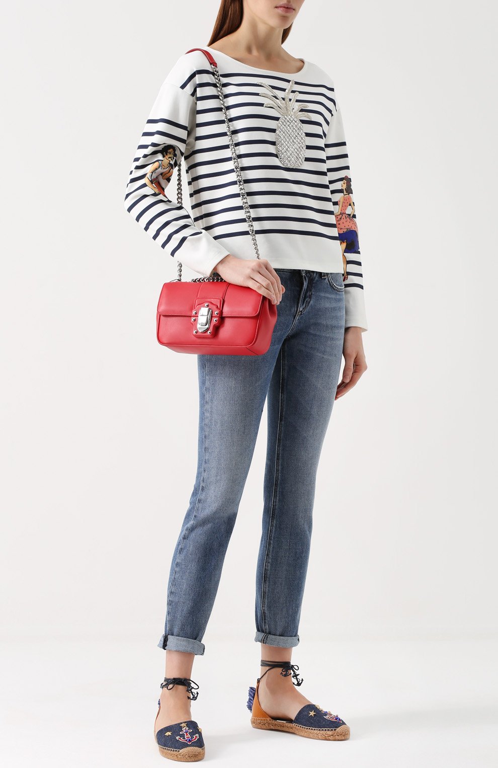 Женская сумка lucia small на цепочке DOLCE & GABBANA красная цвета, арт. 0116/BB6344/AI322 купить в ЦУМ | Фото №2 Сумка Lucia small на цепочке Dolce & Gabbana красная цвета | Фото №2