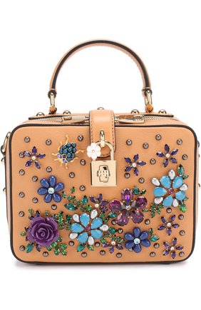 Сумка Dolce Soft с отделкой кристаллами Dolce & Gabbana, бежевого цвета, арт. 0116/BB5953/B5104 в ЦУМ | Фото №1 Сумка Dolce Soft с отделкой кристаллами Dolce & Gabbana бежевого цвета | Фото №1