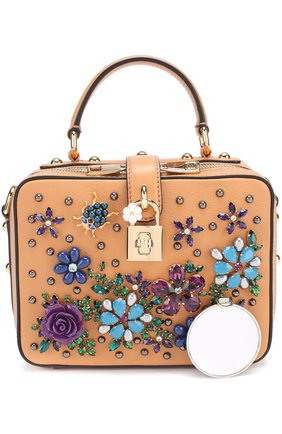 Сумка Dolce Soft с отделкой кристаллами Dolce & Gabbana, бежевого цвета, арт. 0116/BB5953/B5104 в ЦУМ | Фото №4 Сумка Dolce Soft с отделкой кристаллами Dolce & Gabbana бежевого цвета | Фото №4