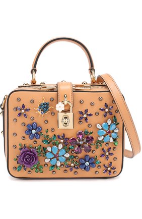 Сумка Dolce Soft с отделкой кристаллами Dolce & Gabbana, бежевого цвета, арт. 0116/BB5953/B5104 в ЦУМ | Фото №5 Сумка Dolce Soft с отделкой кристаллами Dolce & Gabbana бежевого цвета | Фото №5